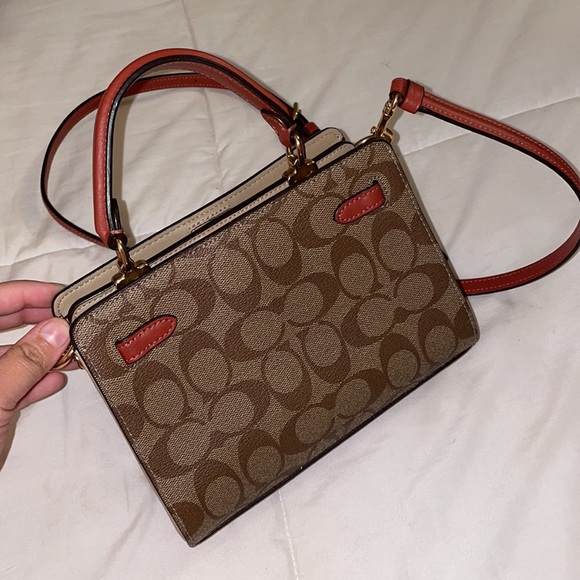 Coach Mini Lane Top Handle in color block signature canvas - Picture 3 of 7